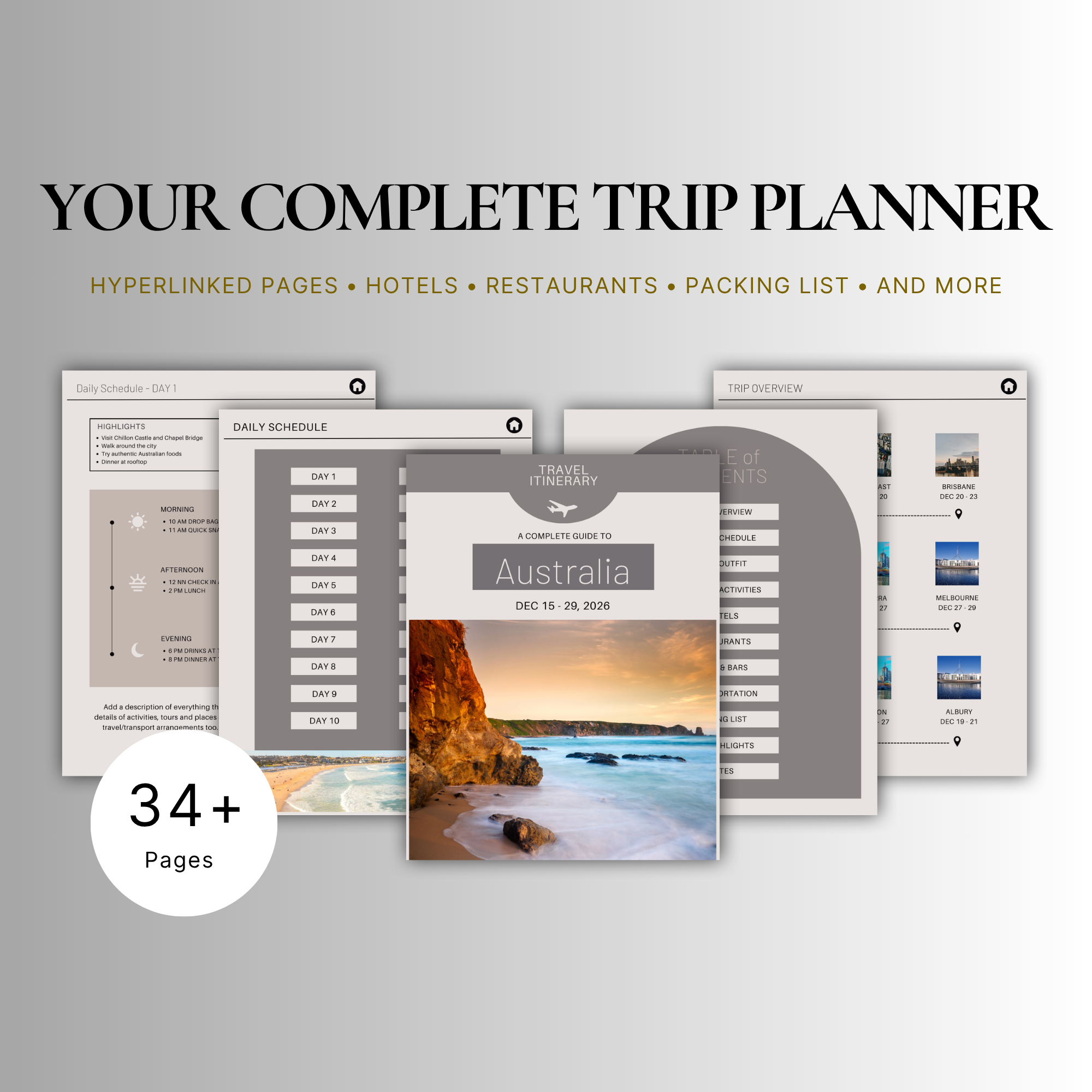 Editable Travel Itinerary Planner